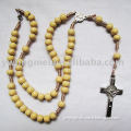 Nature Corded Wood Corrugated Beads Rosary prayer rosary,cross rosary